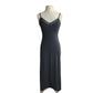 Vintage Black Negligee Slip Dress Lace Trim Spaghetti Straps / M