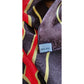 Vintage St John Knit Scarf Silk Print Square Red Black Gold Square