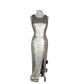 Vintage 90s Silver Evening Dress Metallic Sequins by Scala NWT