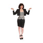 Vintage 80s AJ Bari Strapless Dress + Bolero Jacket Suit Set Zebra Print Black White Silk / M
