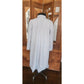 Vintage 1980s Alorna Spring Coat Gray w/Black Art Deco Style Trim / XL