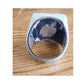 Vintage Mens Ring Native American Sterling Silver Thunderbird Turquoise Coral Chip Mosaic Navajo Inlay