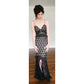 SELF PORTRAIT Evening Dress Aaliyah Organza Ruffled Black Guipure Lace Gown Spaghetti Straps