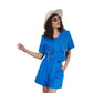 Vintage 90s Blue Jacket + Shorts Set w/Gold Chain Tassels by Oscar & Me Medium