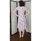 Vintage 30s Rayon Print Shirtdress Pink Blue Floral