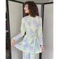 Vintage 70s Mary McFadden Pants Tunic Set Printed Micro Pleats