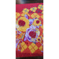 Vintage Emanuel Ungaro Silk Scarf Red Yellow Floral Argyle Print Square Made In Italy