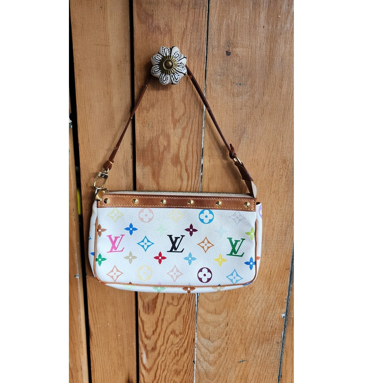 Vintage Louis Vuitton Monogram Multicolor Pochette Accessoires M92649 Murakami