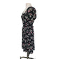 Vintage 1930s Rayon Print Maternity Dress Adjustable Tie Sash Dark Floral Print
