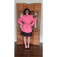 Vintage 90s Pink Jacket Short Trench Coat Belted Panache