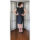 Vintage 60s Black Mod Dress in Tailored Wool, Sleeveless, M