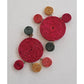 Vintage 80s Dangly Earrings Raffia Weave Colorful Clip-Ons