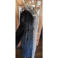 Vintage 80s Ranch Mink Black Fur Coat Long Silver Fox Tuxedo Collar Maxi