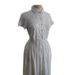 Vintage 50s Shirtdress White Embroidered Cotton Short Sleeve