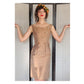 Vintage 50s Beige Silk Dress Suit w/Rhinestones