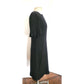 Vintage 60s Sorelle Fontana Dress Black Rayon Crepe w/Pleated Fringe Italian Designer
