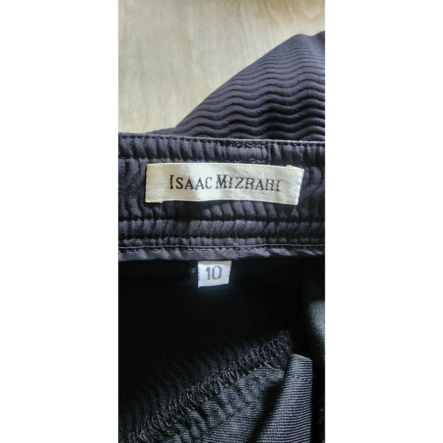 Vintage 90s ISAAC MIZRAHI Pants Black Textured Cotton High Waist 28 Made in USA Small