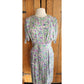 Vintage 80s Dress Floral Print Silk Norah Noh Monet Impressionist Pattern