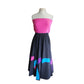 Vintage 80s Circle Skirt Multicolored Cotton Applique Converts to Strapless Dress Opus 1