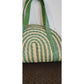 Vintage Kate Spade Straw Tote Bag Lawn Party Green Beige NWOT