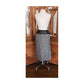 Vintage 80s Guy Laroche Boutique Paris Gray Wool Tweed Black Leather Pencil Skirt