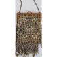 Antique Beaded Bag Shimmering Metallic Gold Silver Fringe Edwardian Art Nouveau France
