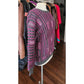 Vintage 1980s Ros Joffe Sweater Mens Purple Black Wool 3D Novelty Knit / M
