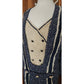 Vintage 1920s Day Dress Silk Print Navy Blue Polkadot Micro Dot Long Sleeves / S
