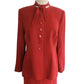 Vintage 1990s Armani Black Label Skirt Suit Rust Red Wool IT 50 / Large