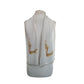 Vintage 1980s Erte Silk Scarf White Gold Art Deco Leopard Lady Letter L Femme Panthere