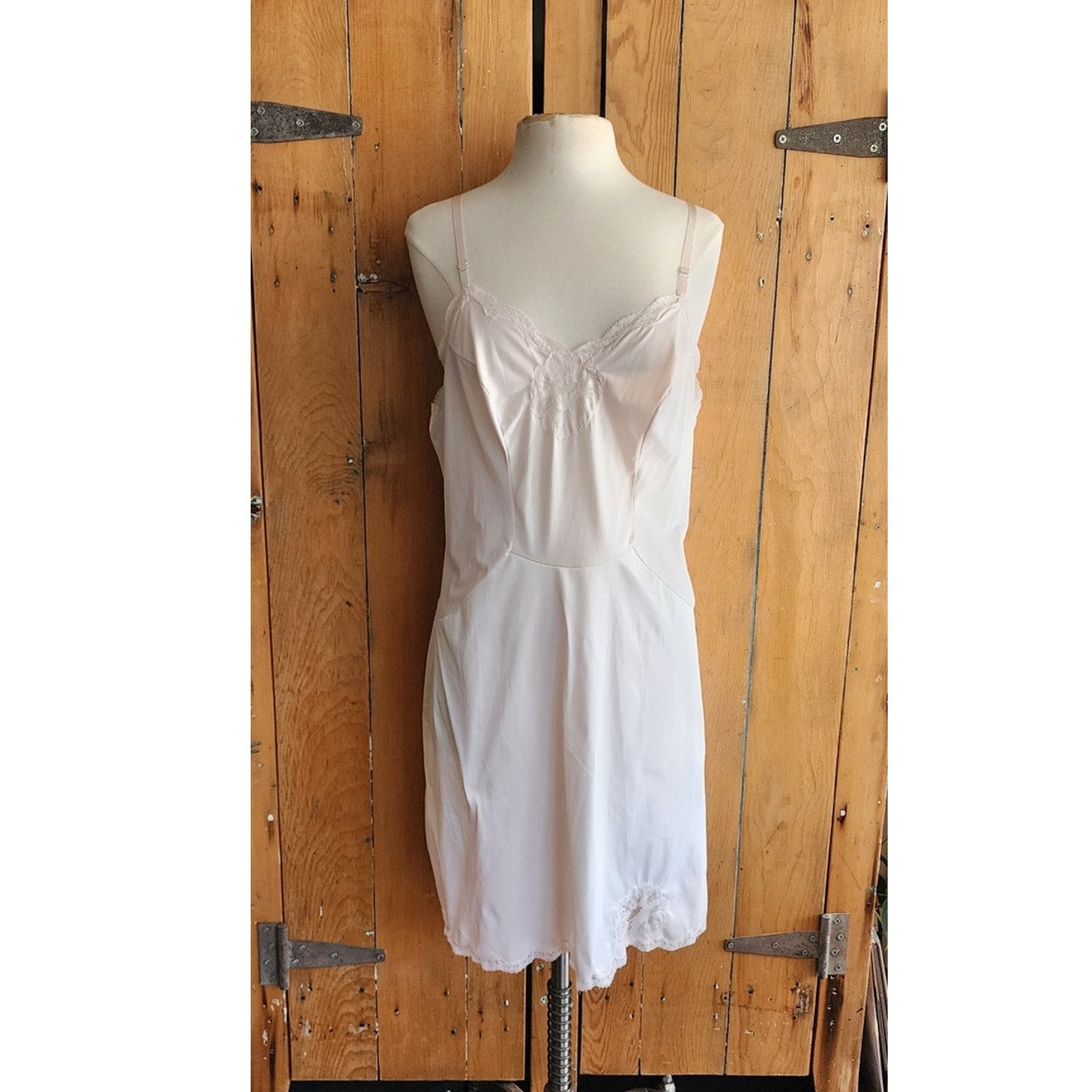 Vintage 60s Slip Dress Van Raalte Nylon & Lace Lingerie / Large