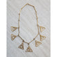 Vintage Gold Necklace Geometric Triangle Pendants Klimt Art Deco Style