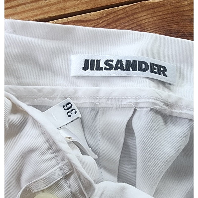 Vintage 90s Jil Sander Bermuda Shorts White Cotton / 36