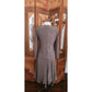 Vintage 1980s Giorgio Armani Dress Gray Silk Abstract Print Midi Long Sleeve
