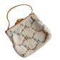 Vintage 50s Evening Bag White Beads Floral Embroidery Walborg