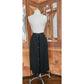 Vintage 1980s VALENTINO Pencil Skirt Black Wool Button Down Midi Medium