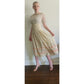 Vintage 1930s Cream Silk Dress Lace & Rhinestone Embroidery