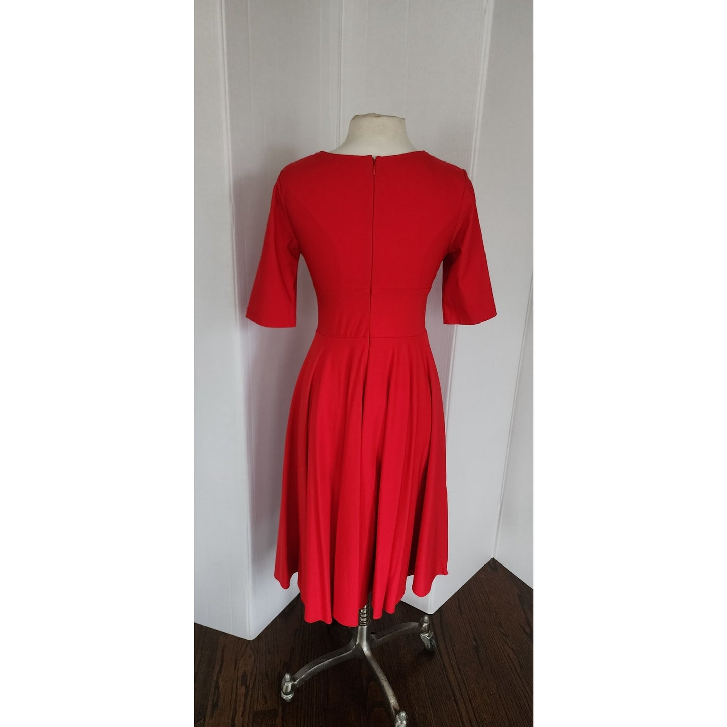 COLLECTIF Trixie Doll Swing Dress Retro Red 50s Style Rockabilly Dancing / M