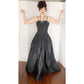 Vintage 1940s Black Evening Dress Crinkled Taffeta Sleeveless / M