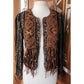 Vintage 90s Sandy Starkman Bohemian Crochet  Embellished Fringe Jacket Art to Wear