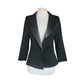 Vintage 90s CLAUDE BERT Black Blazer Tuxedo Tailcoat Fishtail Jacket Satin Lapel