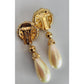 Vintage Christian Dior Necklace Clip Earrings Set Pearl Bead + Gold