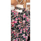 Vintage 1980s Ungaro Dress Silk Floral Rose Print Tie Neck Button Front Pockets