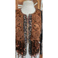 Vintage 90s Sandy Starkman Bohemian Crochet  Embellished Fringe Jacket Art to Wear