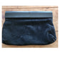 Vintage Black Suede Clutch Bag w/Wood Saks Fifth Ave
