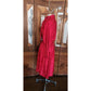 Vintage 1980s Emanuel Ungaro Dress Red Silk Paisley Print I Magnin Long Sleeve Scarf Sash Tie