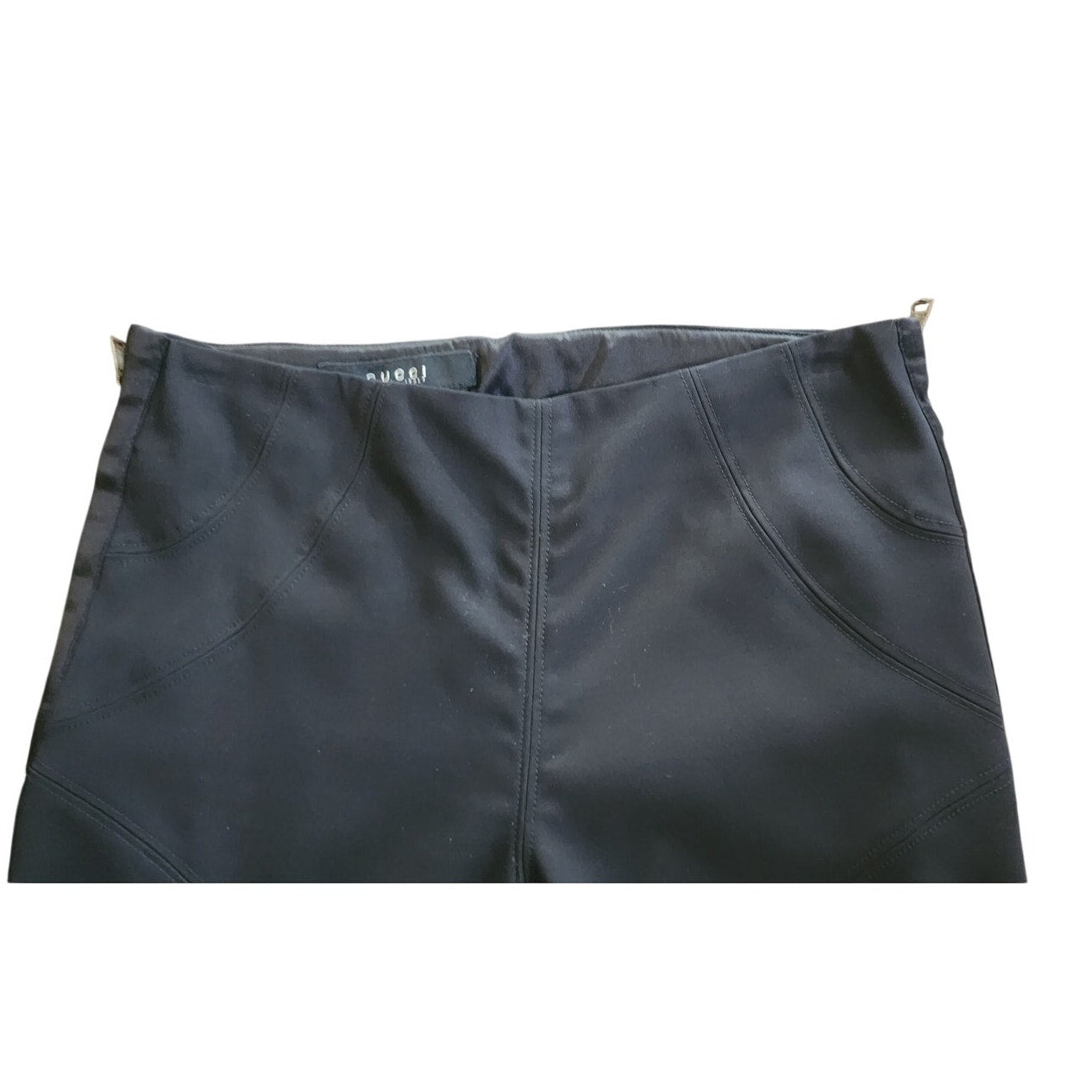 Vintage Y2K TOM FORD GUCCI Pants Black Stretch Flared Leg Side Zippers Low Rise