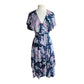 Vintage 70s Wrap Dress Blue Floral Print