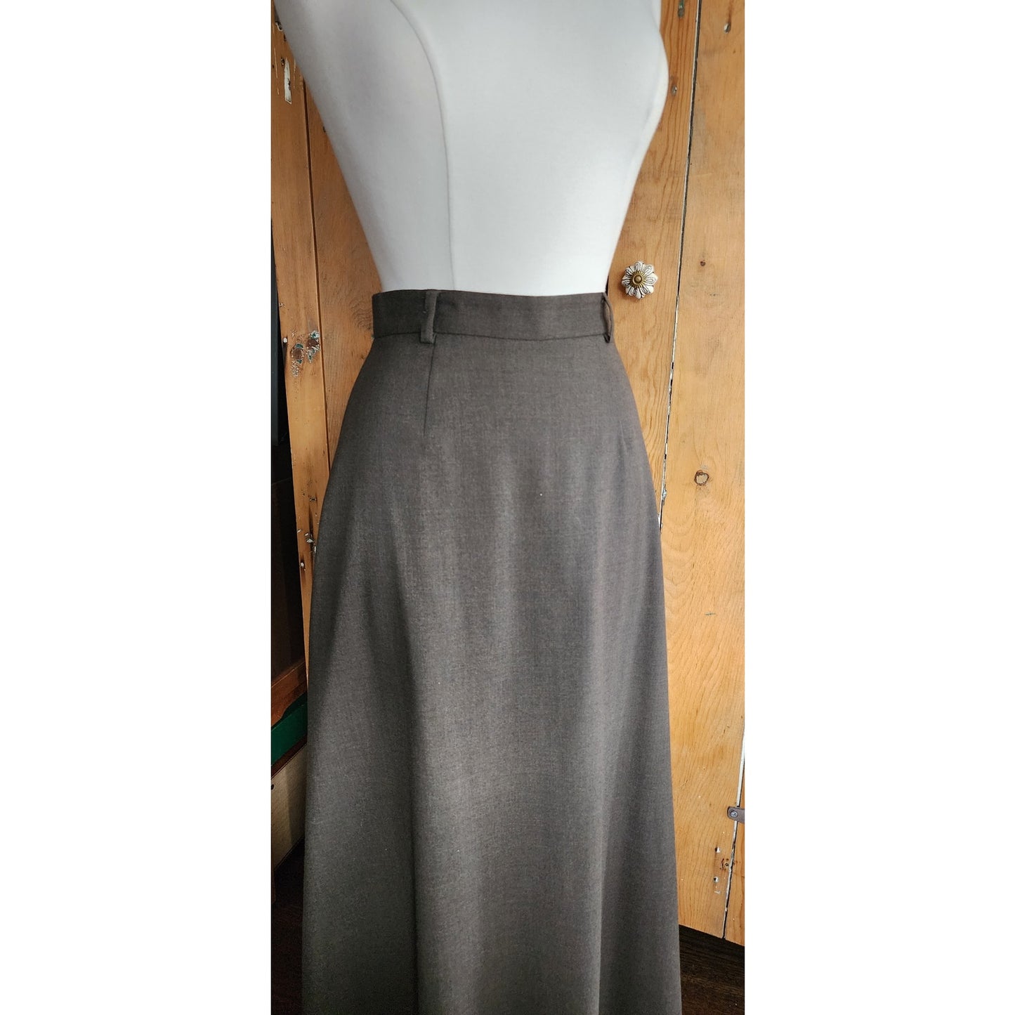 Vintage 90s Laura Ashley Long Skirt Brown Wool