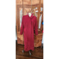 Vintage 1970s Pauline Trigère Ultrasuede Coat Burgundy Red Maxi Trench